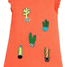 Cherry Crumble By Nitt Hyman Kids Orange Applique Dress-image-93
