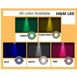 GENERIC 3 W Round Micro Deep Junction Light Ceiling Lamp Pink (Pack of 2), P2 image 3