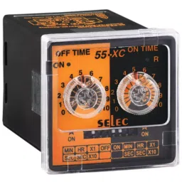Selec Analog Timers 1 sec to 10 Hours 20 to 240 V AC & 12 to 240 V DC 2 C/O Panel Mount, 55XC-T-G-26