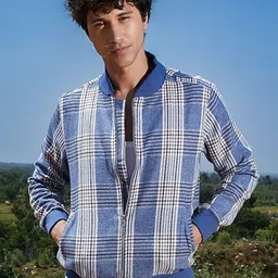 Campus Sutra Men Checked Lightweight Bomber with Patchwork Jacket-image-95