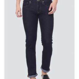 Louis Philippe Jeans Navy Cotton Slim Fit Jeans-picture-42