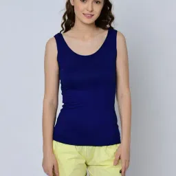 Da Intimo Royal Blue Cotton Tank Top-image-25