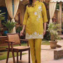 KALINI Embroidered Tunic With Trousers Co-Ords-image-50
