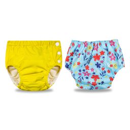 Chinmay Kids Swimming Pants Reusable Swimwear Diaper Pool Pants Pack of 2 - Yellow & Blue-image-93