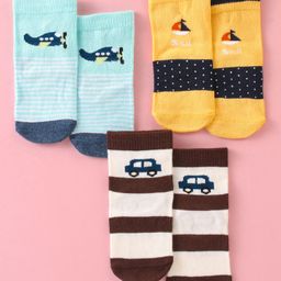Bonjour Set of Socks Cotton Unisex Assorted,3,Colour may vary 1 (1-2y) Pack of 3-image-40
