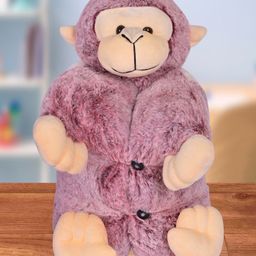 Besties Premium Fur Monkey Soft Toy Cum Pillow Maroon - Height 45 cm-25