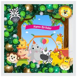 Untumble Baby Jungle Theme Birthday Decoration Backdrop Arch Kit- Pack of 66-image-89