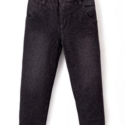 Babyhug Denim Full Length With Stretch Washed Jeans - Black-image-86
