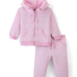 Doodle Poodle Full Sleeves Hooded Winter Wear Suit Striped - Pink-image-65