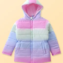 Pine Kids Full Sleeves Padded Jacket with Hood Colour Ombre Print - Multicolour-picture-28