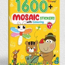 1600 Mosaic Stickers With Colouring - Book 4 | Vibrant Visions: 1600 Stickers Coloring Book-11