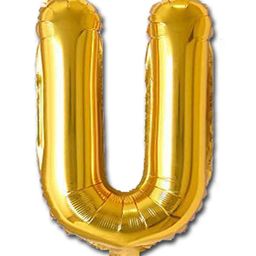 Decor Mantra U letter alphabet foil baloon is perfect for birthday decoration- Gold - Pack of 1-image-42