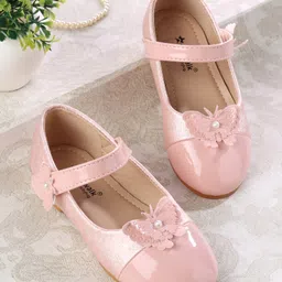 Cute Walk by Babyhug Ballerinas with Velcro Closure & Butterfly Applique - Pink-picture-31