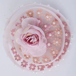 CHOKO Floral Embroidered & Applique Detailed Pearl Embellished Hair Alligator Clip - Orange Off White & Peach-picture-12