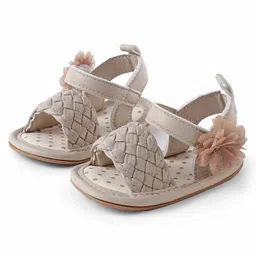 KIDLINGSS Floral Applique Detailed Sandal Style Booties - Beige-picture-1