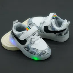 FEETWELL SHOES Doodle Art Designed LED Shoes - Grey-picture-49