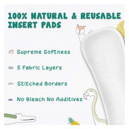 Sparkle Joy Reusable Diaper Insert Pack of 5 - White image 2