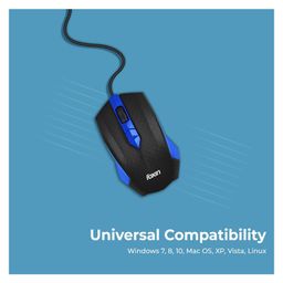 Foxin Smart Wired Plug & Play USB Mouse - Blue image 3