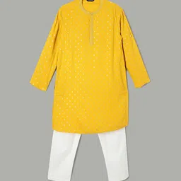 Melange by Lifestyle Boys Floral Printed Regular Kurta with Pyjamas-42