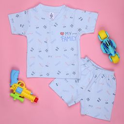 V-Mart Infant Boys Printed Henley Neck T-shirt With Shorts-picture-45