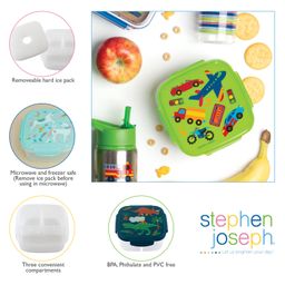 Stephen Joseph Snack Box with Ice Pack Shark Print - Dark Blue image 4