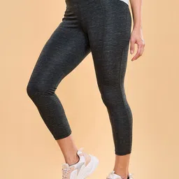 Enamor A609 Dyed Dry Fit High Waist Hugged Fit 7/8 Length Tights-image-91