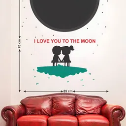 LANSTICK Black & Green Splash-Proof Eco-Friendly Moon With Cute Little Couple Wallpaper-image-97