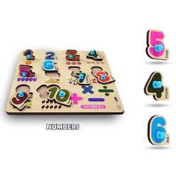 VWorld 3D Number Wooden Shapes Puzzle Multicolour - 10 Pieces image 5
