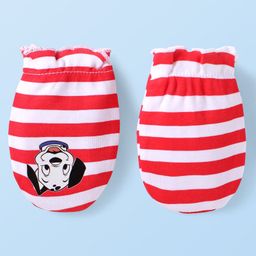 Babyhug Disney Interlock Knit Cap Mittens & Booties With 101 Dalmatians Graphics -Red image 5