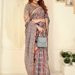 MORDEN MUSE Floral Printed Chanderi Silk Saree-picture-46