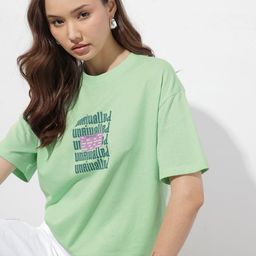 The Roadster Life Co. Typography Printed Drop-Shoulder Sleeves Oversized T-shirt-image-26