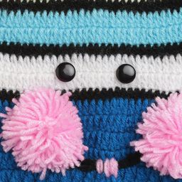CHUTPUT Unisex Kids Pack Of 2 Multicoloured Self Design Beanie image 3