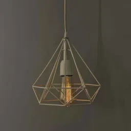 Homesake White Diamond Shape Hanging Pendant Light - Set of 1 (Bulb not included)-14