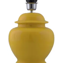 Homesake Yellow Ceramic Table Lamp with Cone Shade (Bulb Included) - Set of 1 image 4