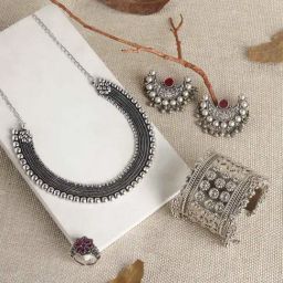 Teejh Devagiri Oxidised Silver Jewellery Gift Set-image-15