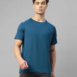 Dida Teal Polyster Regular Fit Solid T-Shirt-picture-35