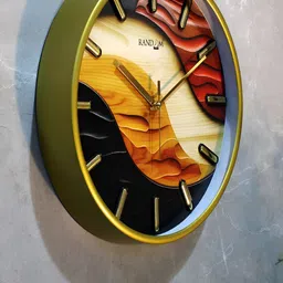 RANDOM Beige & Brown Printed Analogue Round Contemporary Wall Clock-image-87