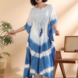PinkTribe Women Abstract Dyed Shibori Daily Kaftan Kurta-picture-32