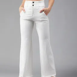 DOLCE CRUDO White Flared Fit Jeans-picture-13
