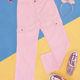 Pantaloons Junior Prism Pink Cotton Regular Fit Trousers-image-86