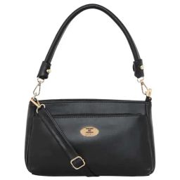 Esbeda Black PU Solid Sling Handbag-20
