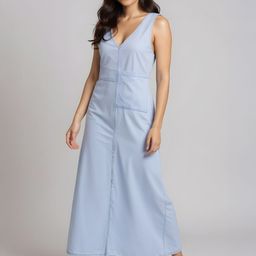 glitchez Maxi Denim A-Line Dress-picture-1