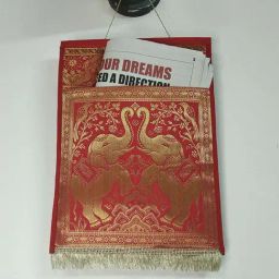 Crayton Elephant Designed Red Silk Single Pocket Magazine Organiser Wall Hanging - Set of 1-image-66