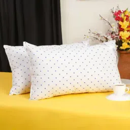 HOSTA HOMES Navy & White Cotton 240 TC 'Vaccum Packed' Pillow Covers - Set of 2-image-48