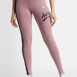 Adidas Originals Mauve Cotton Printed Tights-2