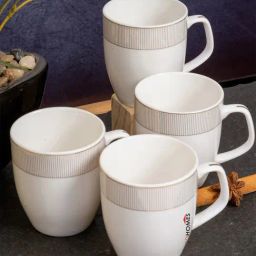 Goodhomes Printed White Porcelain Coffee Mug - Set of 6 (160ml)-image-19