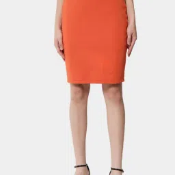 Trend Arrest Orange Pencil Skirt-85