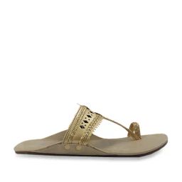 Madras Trunk Women's Haiku Golden Toe Ring Sandals-image-59