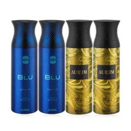 Ajmal Blu & Aurum Deodorant Spray for Unisex - Pack of 4-image-1