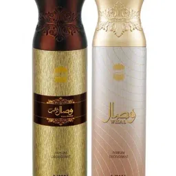 Ajmal Wisal Dhahab & Wisal Deodorant Spray for Unisex - Pack of 2-98